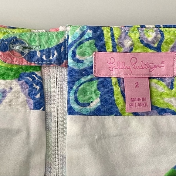 Lilly Pulitzer Marigold Skort 2 Conch Republic High Rise Cotton Skirt Over Short - Picture 6 of 7